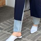 Cylinder-heel Pointy Flat Mules