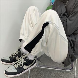 Zip-side Two-tone Sweatpants