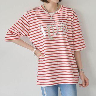 Muse Letter Stripe T-shirt