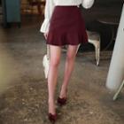Inset Short Ruffle-hem Miniskirt