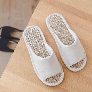 Couple Matching Straw Indoor Slippers