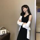 Sleeveless Midi Knit Dress / Plain Shirt