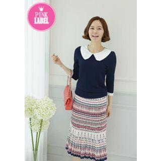 Lace-trim Peter-pan Collar Top