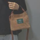 Corduroy Handbag With Shoulder Strap