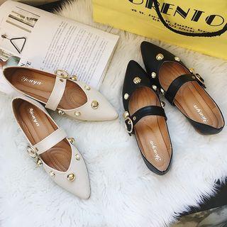 Embroidered Pointed Flats