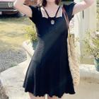 Short-sleeve Button-up Swim Dress