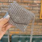 Rhinestone Crossbody Pouch 1pc - Silver & Transparent - One Size
