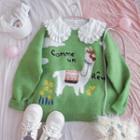 Print Sweater 1 Pc - Sweater - Green - One Size