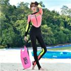 Couple Matching Zip-front Long-sleeve Rashguard / Swim Pants / Set