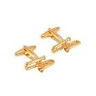 Fashion Personality Plated Gold Trumpet Musical Instrument Cufflinks Golden - One Size