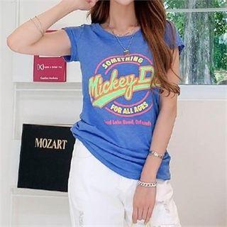 Letter-printed Distressed T-shirt