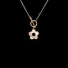 Flower Shell Pendant Alloy Necklace Gold - One Size