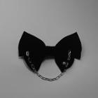 Chained Bow Fabric Hair Clip Black - One Size
