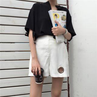 Grommet High-waist Shorts