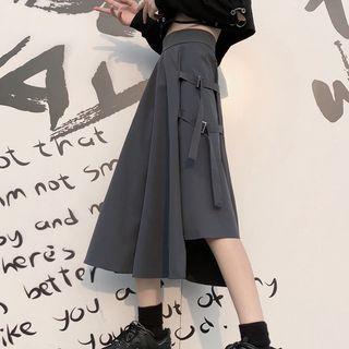 Side-slit High-waist Midi A-line Skirt