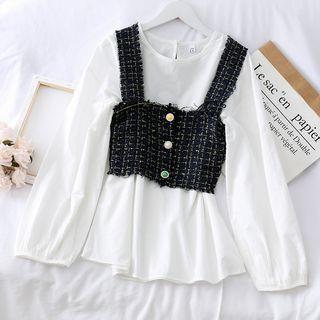 Set: Woolen Vest + Chiffon Top