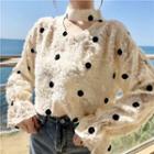 Polka Dot Fluffy Blouse As Shown In Figure - One Size