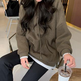 Hooded Layered Hem Sweatshirt