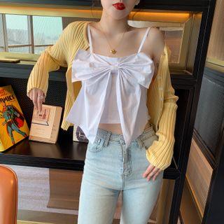 Ribbon-accent Crop Top
