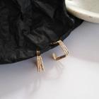 Alloy Layered Square Earring 1 Pair - S925 Silver - As Shown In Figure - One Size