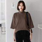 Mock-neck Boxy T-shirt