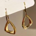 Triangle Alloy Dangle Earring 1 Pair - Silver Needle - Gold - One Size