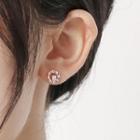 Rhinestone Alloy Earring 1 Pair - S925 Silver - As Shown In Figure - One Size