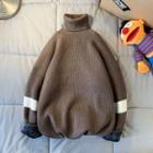 Turtle Neck Color Block Sweater