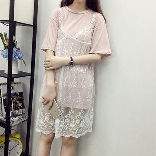 Set: T-shirt + Lace Dress