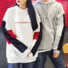 Couple Embroidered Color-black Hoodie