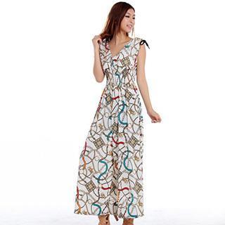 Chain Print Sleeveless Jumpsuit
