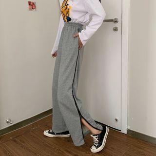Zipper Slit Wide-leg Pants