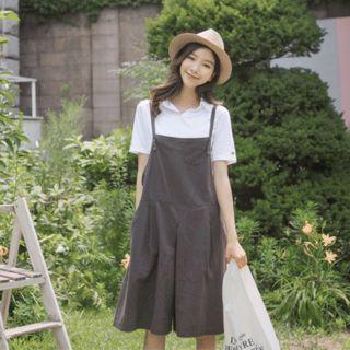 Linen Blend Wide-leg Jumper Shorts
