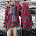 Couple Matching Striped Sweater / Cape