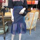 Shimmer Sheath Fitted Mermaid Skirt