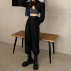 Long-sleeve Crop Top / Cropped Camisole / Harem Pants