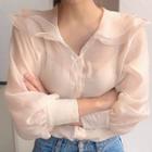 Sheer Blouse As Shown In Figure - One Size