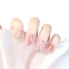 Wavy Print Faux Nail Tips 538 - Pink - One Size