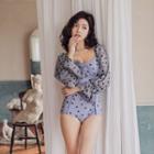 Heart Pint Long-sleeve Swimsuit