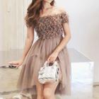 Short-sleeve Woven A-line Dress
