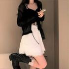 Spaghetti Strap Top / Light Jacket / Skirt / Set