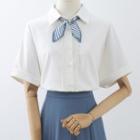 Set: Short-sleeve Plain Shirt + Striped Neckerchief