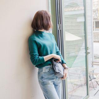 Mock-neck Colored Sweater