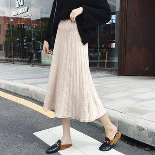 Midi Cable Knit Skirt