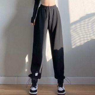 Drawstring High Waist Wide Leg Sweatpants