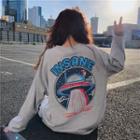 Long Sleeve Printed Oversized T-shirt