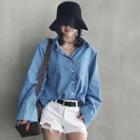 Wide-sleeve Pocket-front Shirt