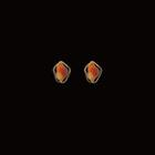 Irregular Glaze Earring 1 Pair - 925 Silver - Earring - Brown - One Size