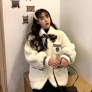 Faux Lambskin Faux Fur Jacket