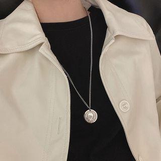 Alloy Coin Pendant Necklace Necklace - Silver - One Size